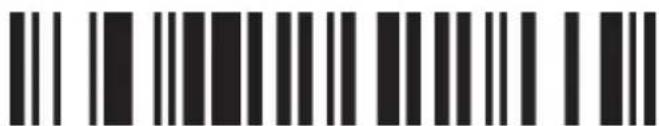 Barcode image containing machine-readable data, with vertical black bars for each digit and a series of dots for digits 1 through 9.