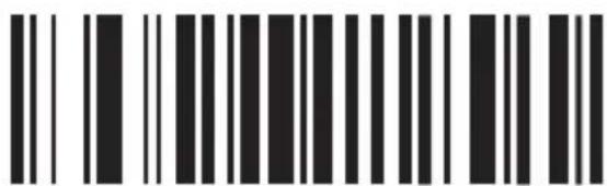 Black and white barcode image with vertical lines above and below the bars