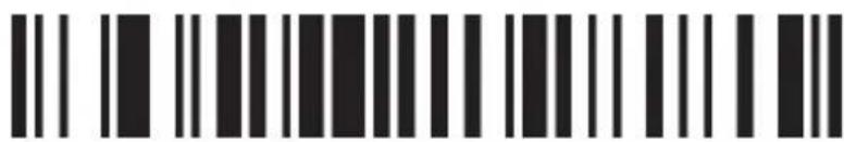 Black and white barcode image with vertical lines and a central dot
