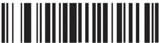 Black and white barcode image with vertical lines and a small number '1' at the top center.