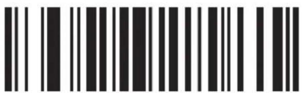 Barcode image containing machine-readable data, with vertical black bars for each digit and a series of dots for digits 1 through 9.