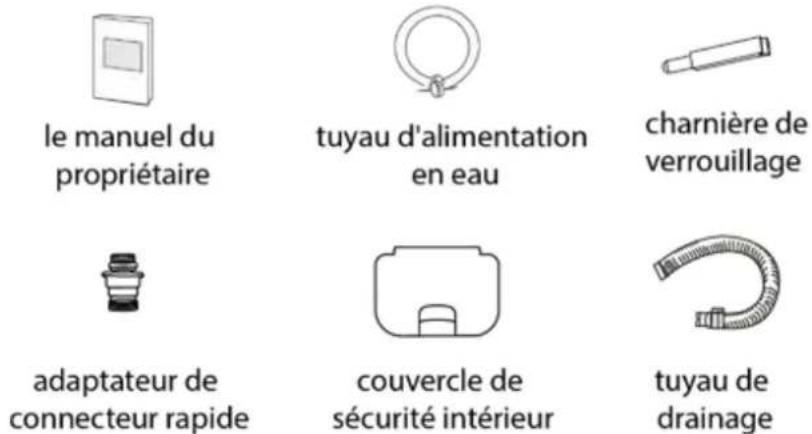 le manuel du propriétaire tuyau d'alimentation en eau charnière de verrouillage adaptateur de connecteur rapide couvercle de sécurité intérieur tuyau de drainage