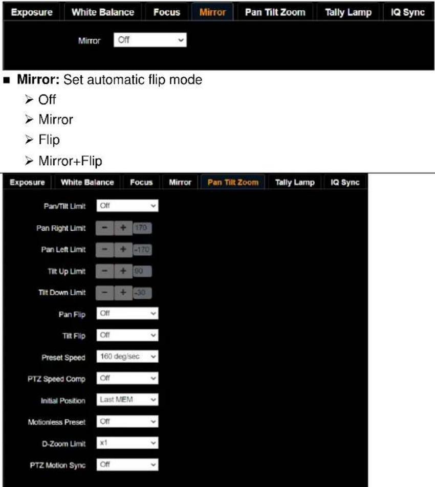 Lumens VC-A61P - Settings – Camera - 5