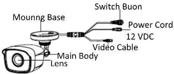 Moung Base Switch Buon Power Cord 12 VDC Video Cable Main Body Lens