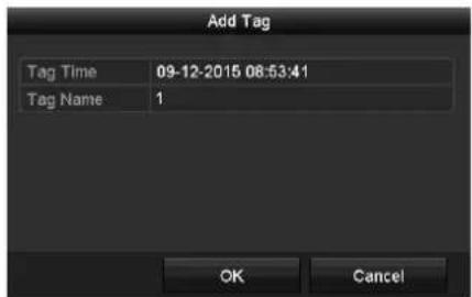 Add Tag Tag Time 09-12-2015 08:53:41 Tag Name 1 OK Cancel
