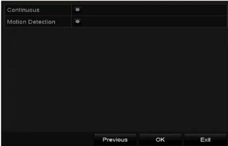 Continuous Motion Detection Previous OK Exit