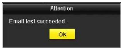 Attention Email test succeeded. OK