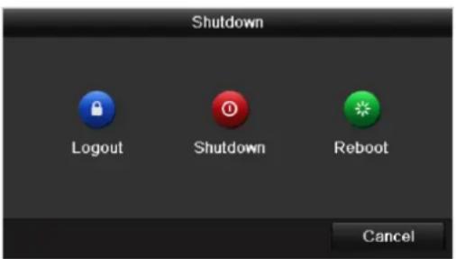 Shutdown Logout Shutdown Reboot Cancel