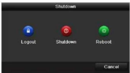Shutdown Logout Shutdown Reboot Cancel