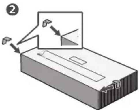 Diagram showing a device with labeled components and directional arrows, likely illustrating a process or assembly.