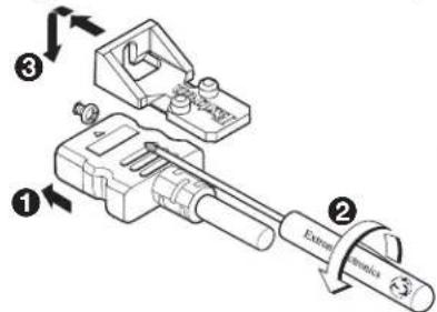 Technical diagram of a mechanical assembly with numbered components and labeled parts