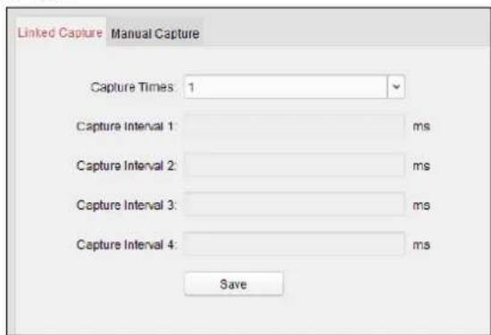 Linked Capture Manual Capture Capture Times: 1 Capture Interval 1: ms Capture Interval 2: ms Capture Interval 3: ms Capture Interval 4: ms Save