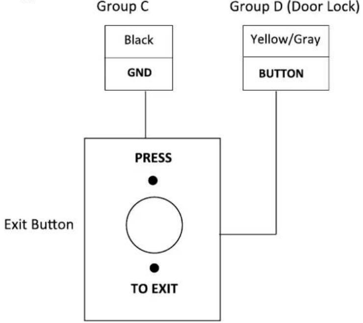 Hikvision DS-K1T201 - The Wiring of Exit Button - 1