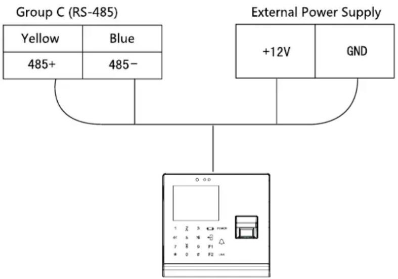 Hikvision DS-K1T201 - The Wiring of RS-485 Output - 1