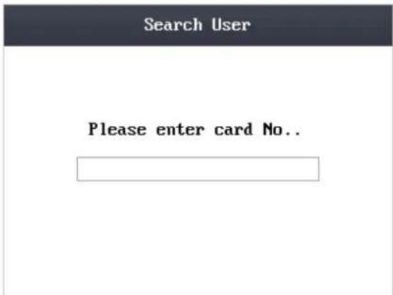 Search User Please enter card No..