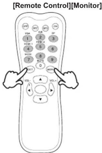 [Remote Control][Monitor] OFF NRT MFD ON VGA 1 HDMI 1 2 HDMI 2 3 4 5 6 MODE 7 8 MUTE 9 0 EXIT MEM VOL- 1 VOL+ ↓ ↓