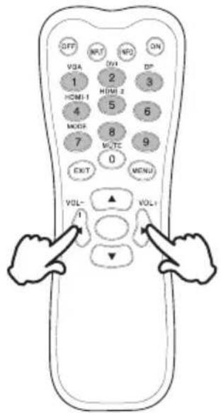 OFF VGA 1 HDMI 1 4 MODE 7 EXIT VOL- 1 NO 2 HDMI 2 5 8 MUTC 0 ON DO 3 6 9 MENU VOL+ ↓