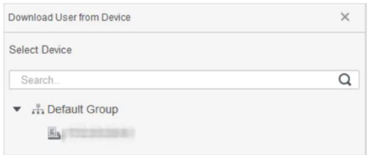 Download User from Device Select Device Search... Default Group