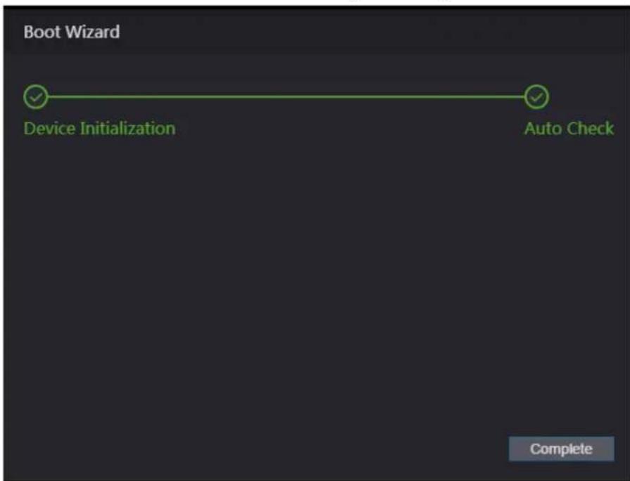 Boot Wizard Device Initialization Auto Check Complete