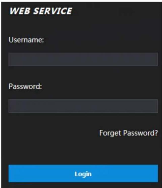 WEB SERVICE Username: Password: Forget Password? Login