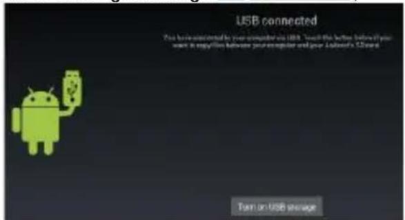 USB connected You have been installed by your computer via USB. Touch the better before if you want to copy files between your computer and your Linux's CD/MS Turn on USB service