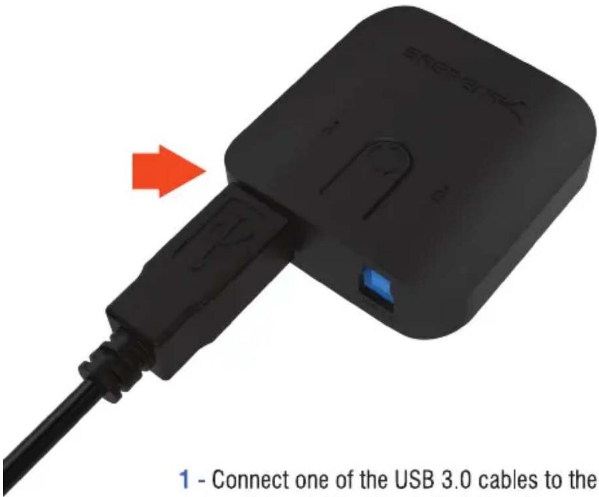 1 - Connect one of the USB 3.0 cables to the