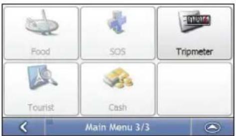 Food SOS Tripmeter Tourist Cash Main Menu 3/3