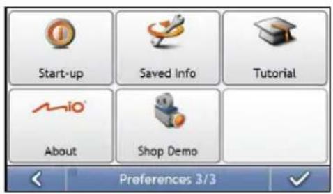 Start-up Saved Info Tutorial About Shop Demo Preferences 3/3