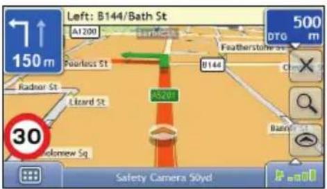 Left: B144/Bath St A1200 B144 Featherstone St 500 m 150 m Radnor St Lizard St AS201 Bandar St 30 Polomew Sq Safety Camera 50yd