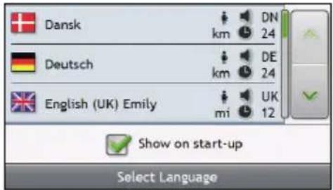 Dansk km DN 24 Deutsch km DE 24 English (UK) Emily mi UK 12 Show on start-up Select Language