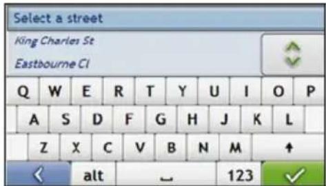 Select a street King Charles St Eastbourne Ci Q W E R T Y U I O P A S D F G H J K L Z X C V B N M ↑ < alt 123 ✓