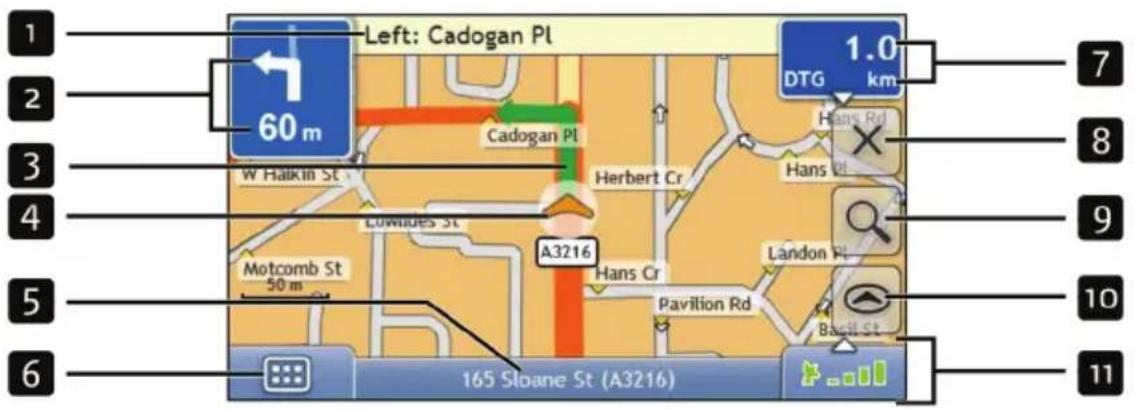 Left: Cadogan Pl 60 m Cadogan Pl Herbert Cr Lowlides St Motcomb St 50 m A3216 Hans Cr Pavilion Rd DTG km Hans Rd Hans Of Landon P Basil St 165 Sloane St (A3216) 7 8 9 10 11