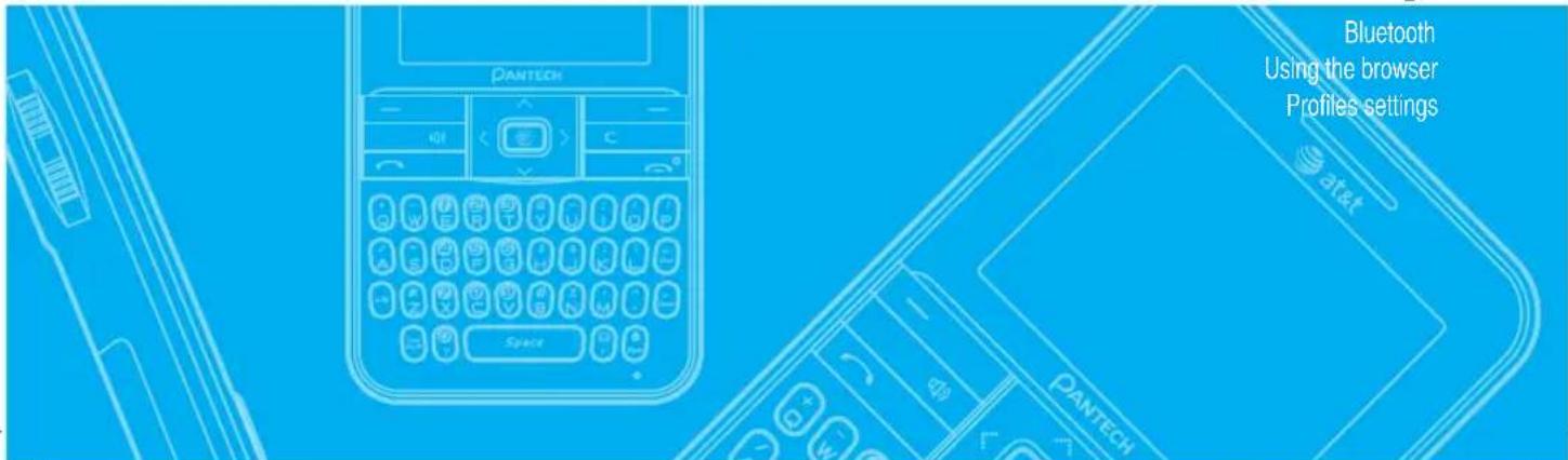 PANTECH Space Bluetooth Using the browser Profiles settings