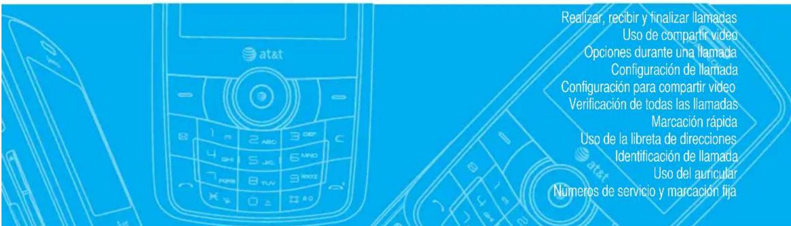 Realizar, recibir y finalizar llamadas Uso de compartir video Opciones durante una llamada Configuración de llamada Configuración para compartir video Verificación de todas las llamadas Marcación rápida Uso de la libreta de direcciones Identificación de llamada Uso del auricular Números de servicio y marcación fija