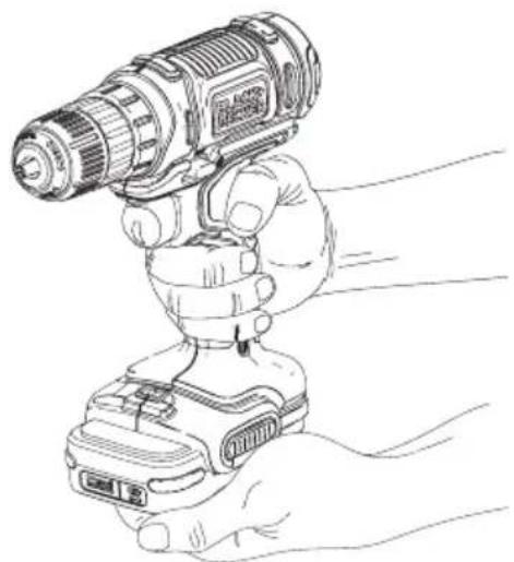 BLACK & DECKER BCD701 - Правильное положение рук во время работы (Рис. Н) - 1