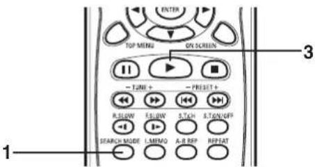 ENTER TOP MENU ON SCREEN 1 TUNE + PRESET + R.SLOW F.SLOW 5.7GH S.T.GN/OFF SEARCH MODE L.MMO A.B REF R.PSAT 3 1
