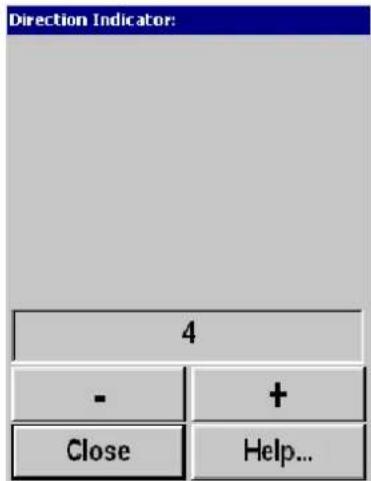 Direction Indicator: 4 - + Close Help...