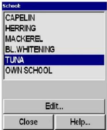 School: CAPELIN HERRING MACKEREL BL.WHITENING TUNA OWN SCHOOL Edit... Close Help...