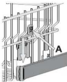 Technical diagram showing labeled components or parts with letters A and B, likely from an engineering or mechanical assembly.