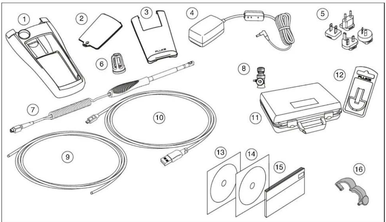 Exploded diagram of electronic devices and accessories with numbered labels for identification
