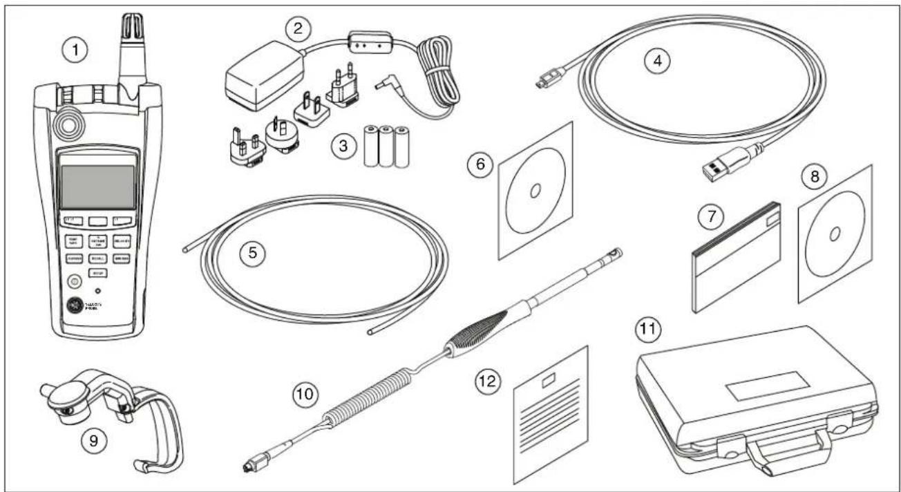 Exploded view diagram of electronic testing devices with numbered labels for identification and assembly.
