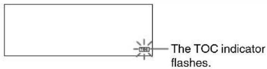 The TOC indicator flashes.