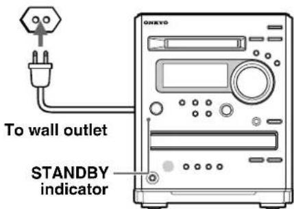 To wall outlet STANDBY indicator