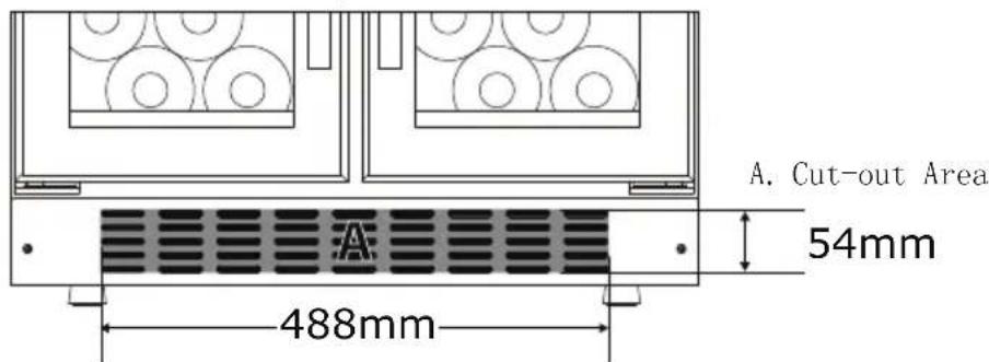 A. Cut-out Area 54mm 488mm