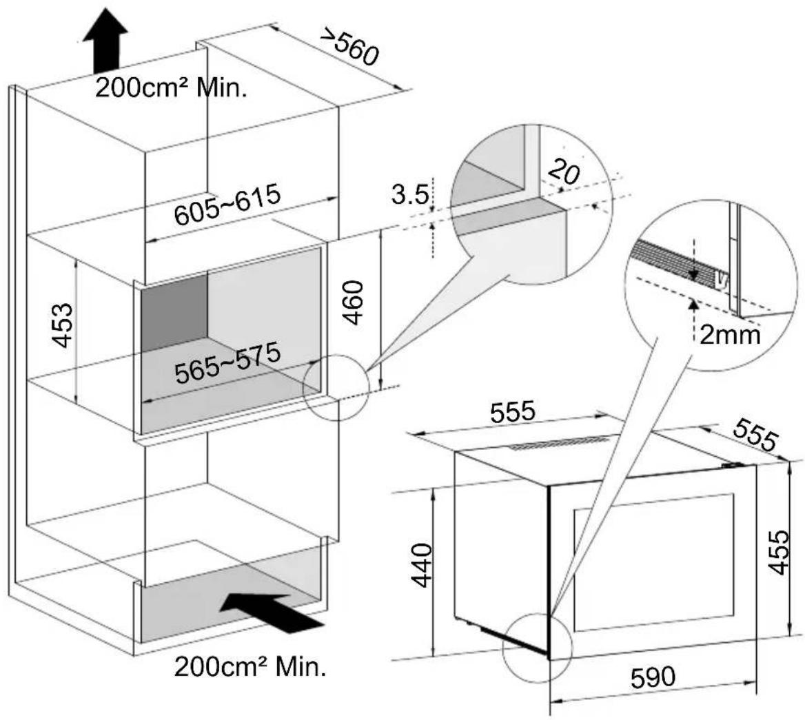 200cm² Min. 605~615 453 565~575 460 200cm² Min. >560 3.5 20 2mm 555 555 440 455 590