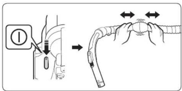 Medical diagram showing a catheter insertion step and subsequent catheter positioning with directional arrows indicating movement.