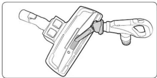 Technical line drawing of a mechanical clamp or bracket assembly (no text or symbols)