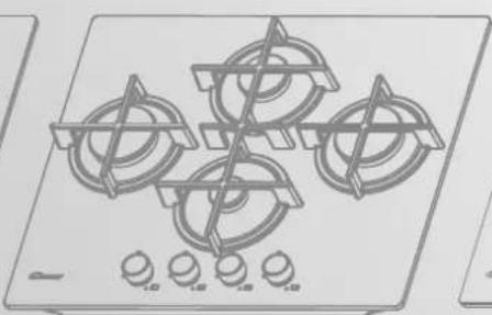 Line drawing of a four-wheeled electric stove with control knobs (no text or symbols)