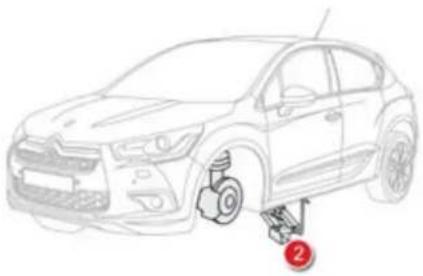 Line drawing of a car showing suspension system with labeled component (no text or symbols present)