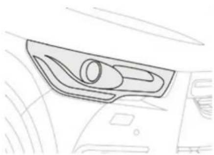 Line drawing of a car interior panel with no text or symbols